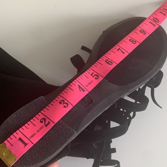 Bamboo Black Suede Fringe Flat Sandals - Picture 7 of 7